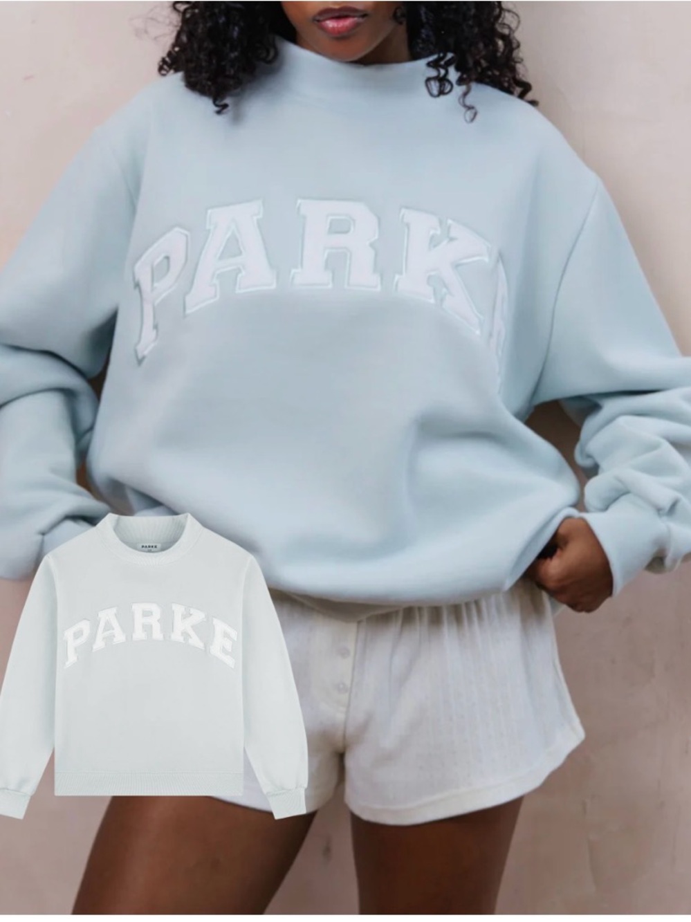 Parke Bridal Varisty Mockneck in Light Blue